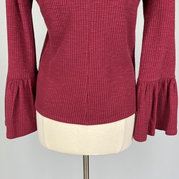 Anthropologie Porridge Womens Joan Bell Sleeve Top Wine Burgundy size Small - Picture 12 of 15